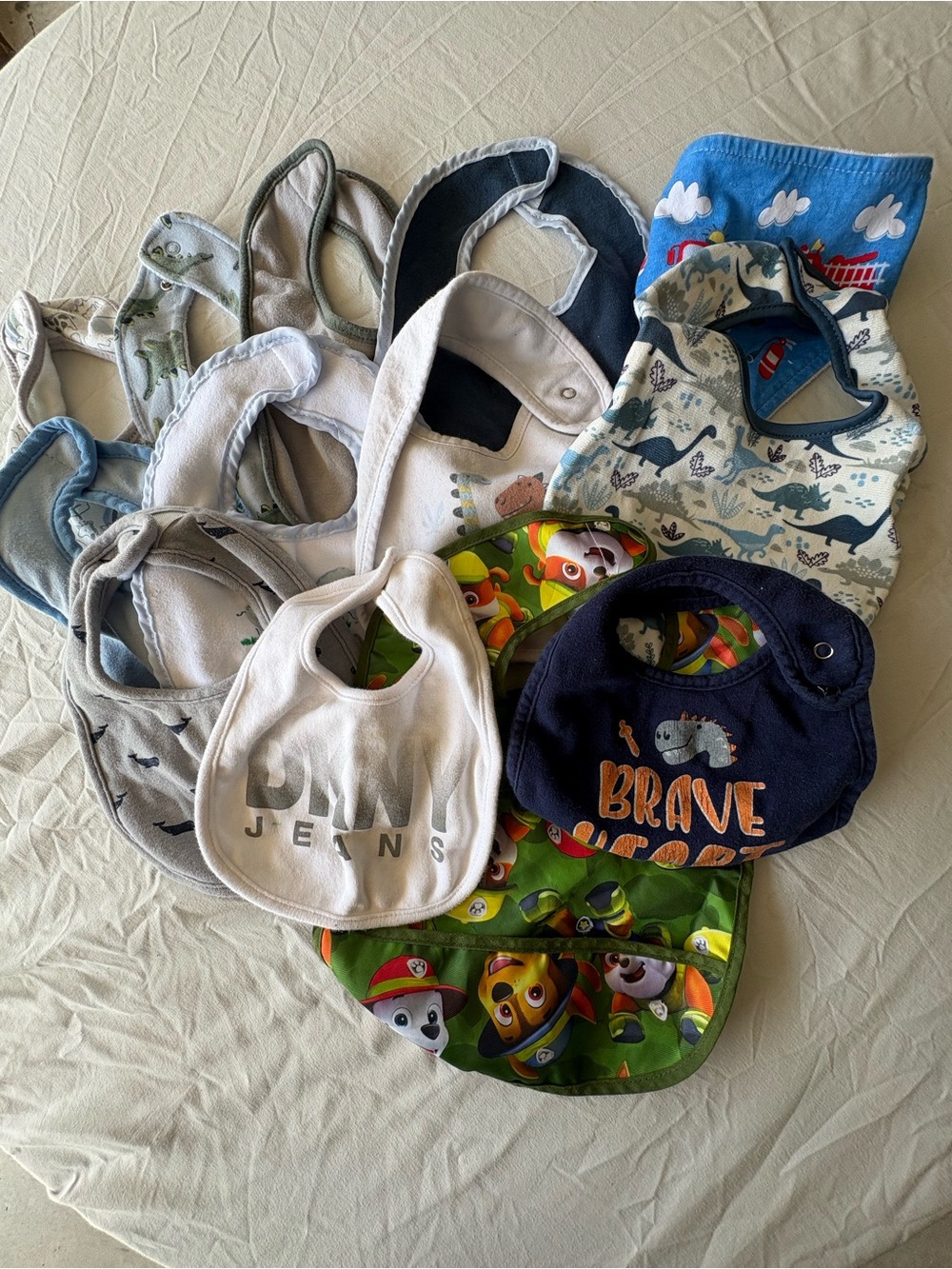 Baby Boy Bib Lot Paw Patrol DKNY Dinosaurs Animals Assorted